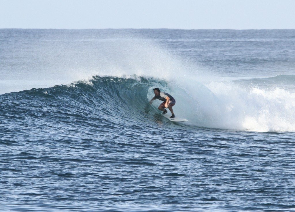 Tyrell Mara surfing in Maldives